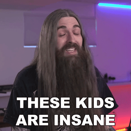 Long-Haired Bearded Man Says These Kids Are Insane
