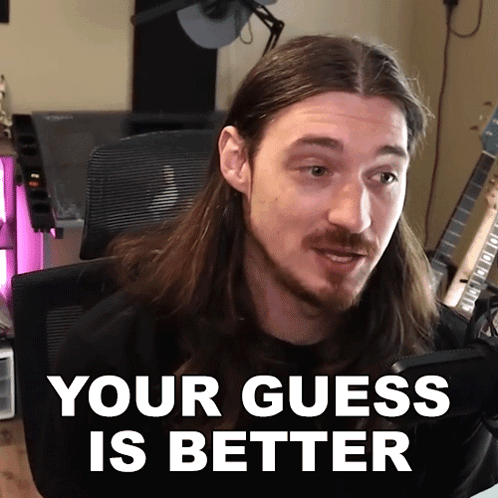 Long-Haired Bearded Man Says Your Guess Is Better GIF