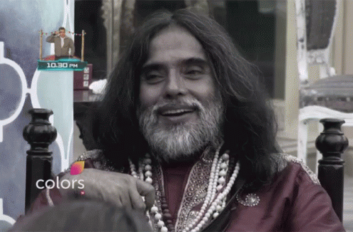 Long Haired Bearded Man Smiling at 10.30 pm Sign