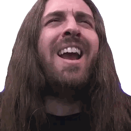Long Haired Bearded Man Smiling