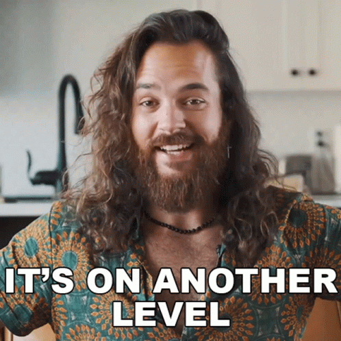 Long Haired Bearded Man Smiling It's On Another Level