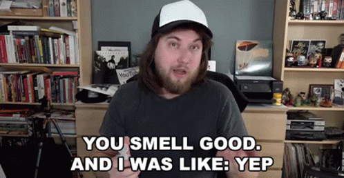 Long Haired Bearded Man You Smell Good Yep GIF