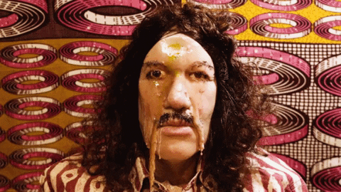 Long-haired Man Face Melt GIF