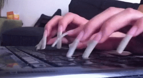 Long Natural Nails Typing GIF