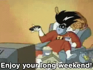 Long Weekend Freakazoid Watching Tv GIF