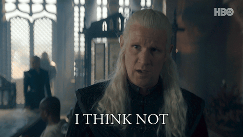Long White Hair Man Says I Think Not HBO GIF