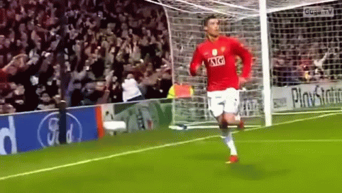 Longest Knee Slide Ronaldo Goal GIF