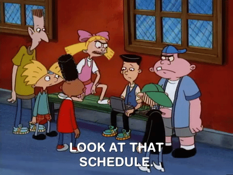 Look At That Schedule Hey Arnold GIF