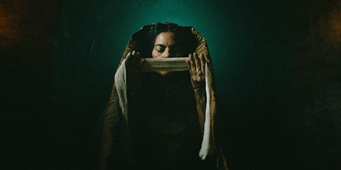 Look Away Blindfold The Green Knight GIF