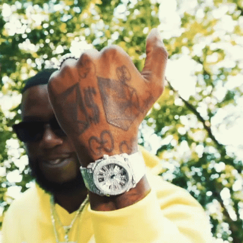 Looking At Watch Gucci Mane Tattoo Flex GIF