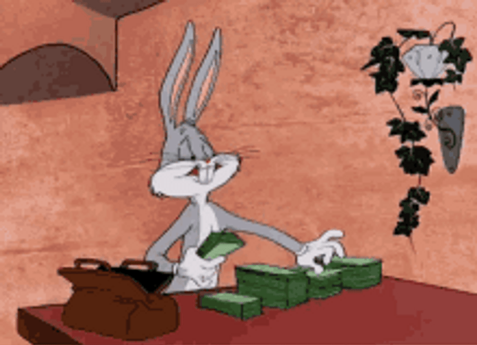 Looney Tunes Bugs Bunny Counting Money Money Money GIF
