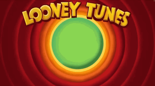 Looney Tunes Logo With A Green Circle In The Center GIF