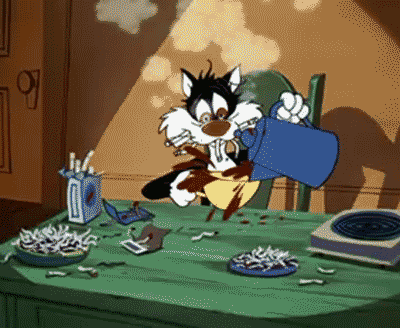Looney Tunes Sylvester Pouring Monday Coffee Into Cup GIF