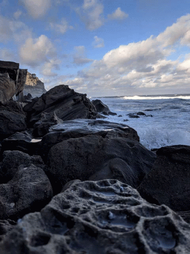 Looping Ocean Waves Crashing The Rocks GIF