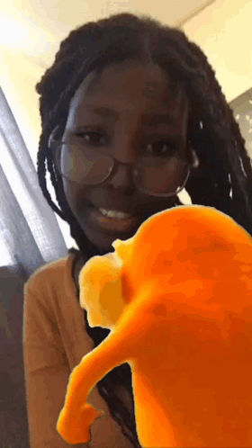 Lorax And Girl On Background GIF