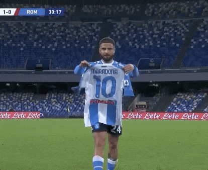 Lorenzo Insigne Flexing Maradona Jersey GIF