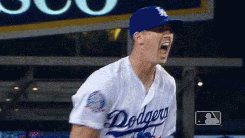 Los Angeles Dodger Walker Buehler Shouting GIF