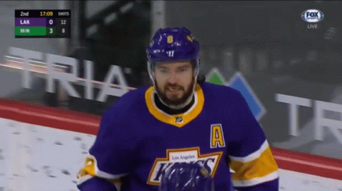 Los Angeles Kings Hockey Player Looking at Camera