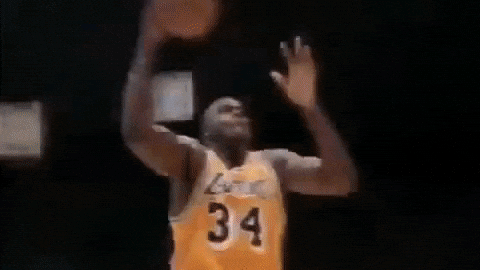 Los Angeles Lakers Basketball Shaq Dunking GIF