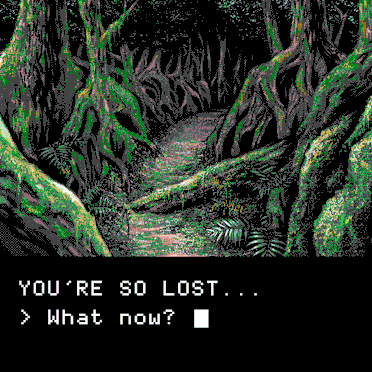 Lost In Forest Text Game GIF