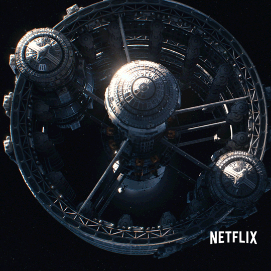 Lost In Space Massive Spaceship Zooming In GIF