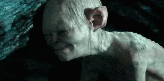 Lotr Gollum Opening His Two Eyes GIF