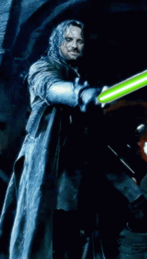 Lotr Aragorn In His Fight Sword GIF