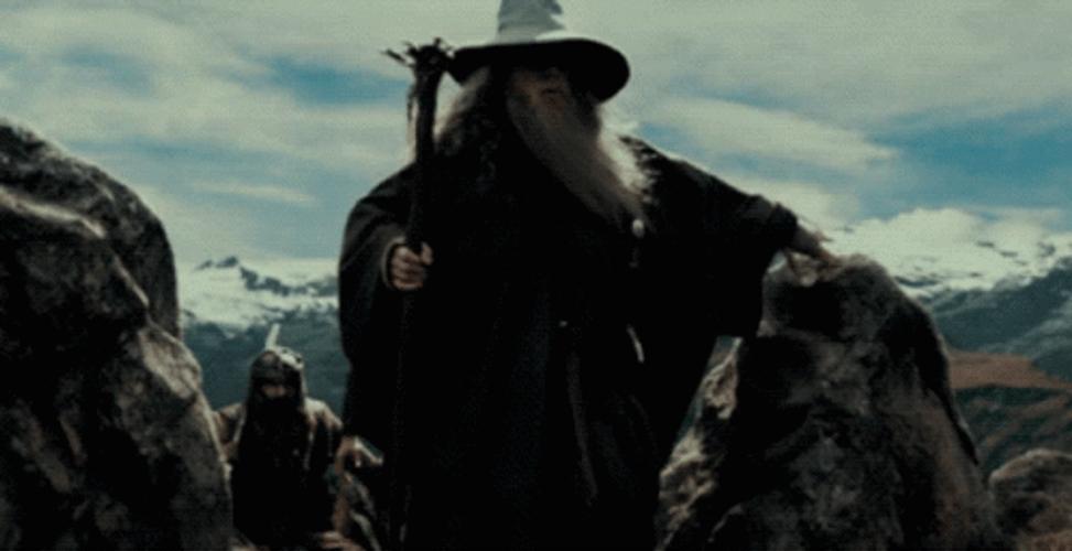Lotr Gandalf And Fellowship Walking GIF
