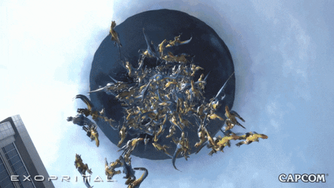 Lots Of Velociraptor Fallen From Sky GIF