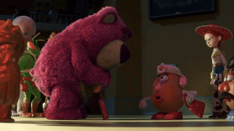 Lotso From Toy Story Is Hugging Mrs. Potato Head From Toy Story GIF