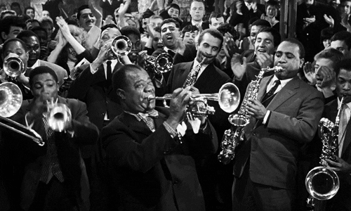 Louis Armstrong Classic Jazz Bugle Instruments GIF