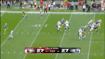 Louisville vs Pittsburgh Football 27 to 27