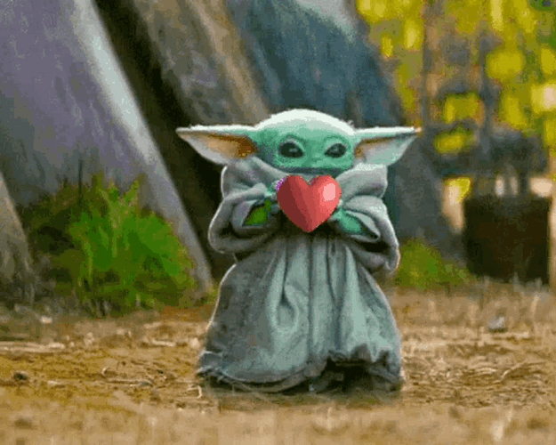 Love Baby Yoda heart GIF