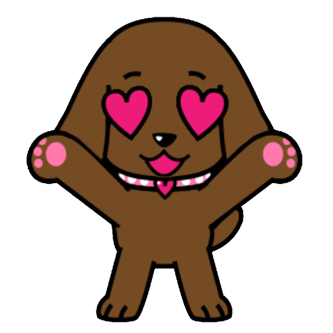 Love Brown Dog With Heart Eyes GIF