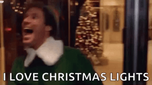 Love Christmas Lights Will Ferrell GIF