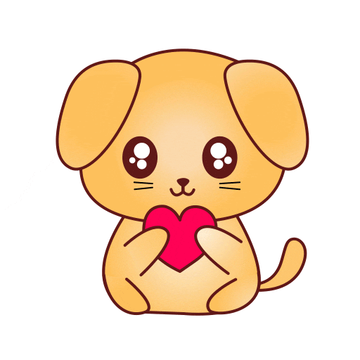 Love Dog Holding Red Heart GIF