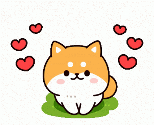 Love Dog With Little Red Hearts GIF