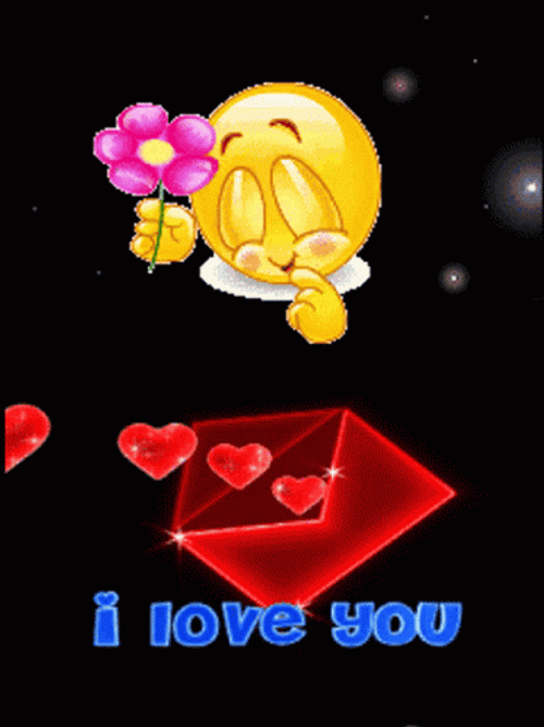 Love Emoji Hearts Envelope GIF