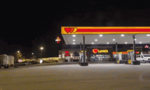 Love Gas Station At Night GIF
