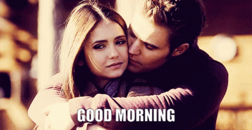 Love Good Morning Vampire Diaries Elena And Stefan GIF