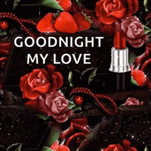 Love Good Night Sparkling Flowers GIF