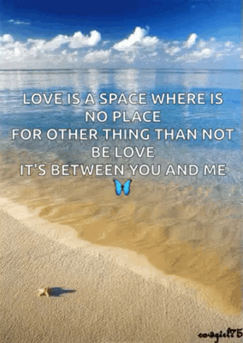 Love Is A Space Where There Is No Place For Other Thing Than Not Be Love It 'S Between You And Me . GIF