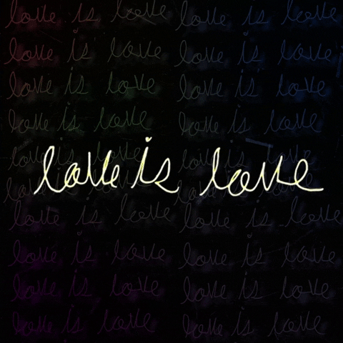 Love Is Love Cursive Text GIF