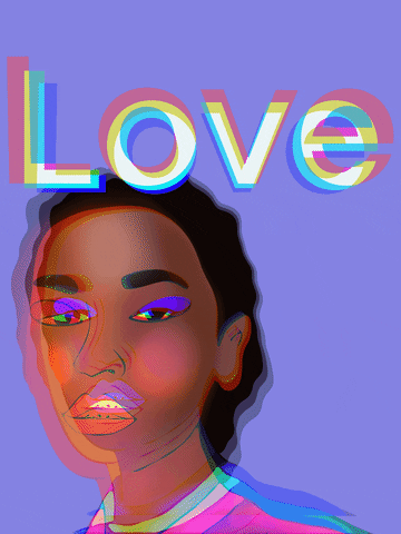 Love Is Love Girl Illustration GIF