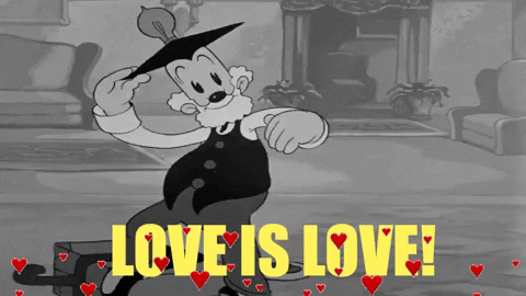 Love Is Love Old Cartoon GIF