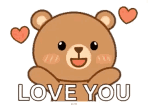 Love Ya Bear Flying Kiss GIF