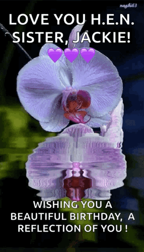 Love You H.e.n. Sister Jackie Wishing You A Beautiful Birthday And A Reflection Of You ! GIF