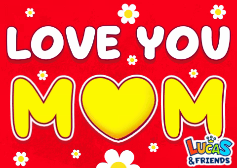 Love You Mom Poster with Yellow Heart