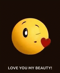 Love You My Beauty Emoji Kiss GIF