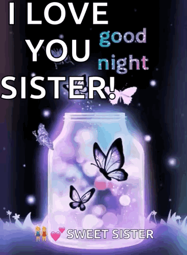 Love You Sis Purple Butterfly GIF